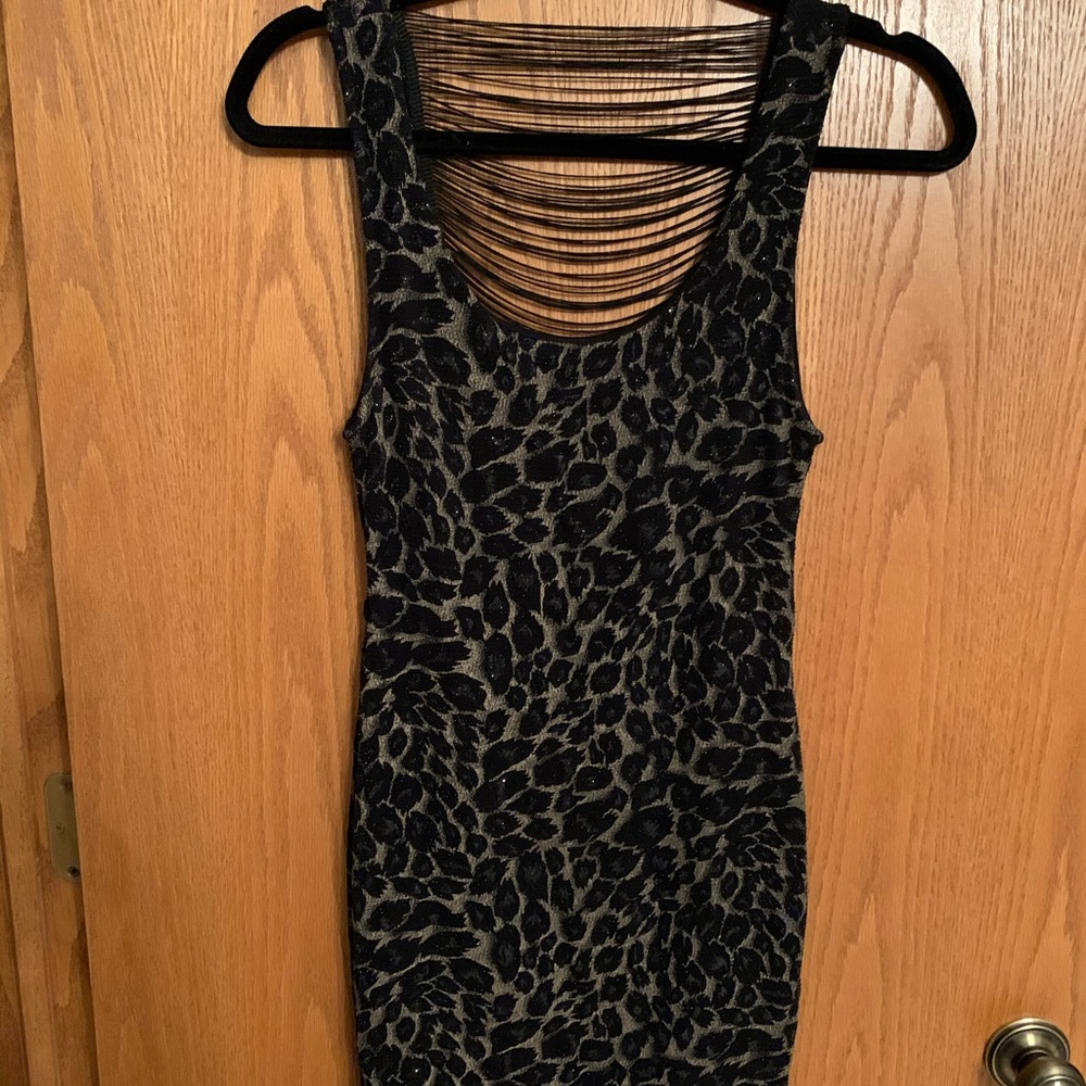 Forever 21 cheetah party dress with open back